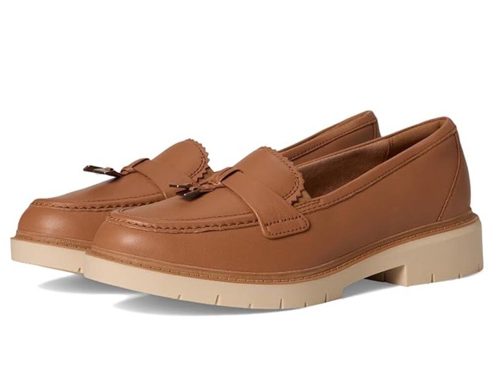 Clarks NEW Westlynn Bella Lug Sole Loafers Comfort Leather Tan Brown Sz 11